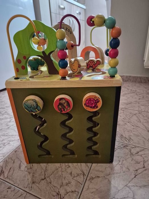 Детски дървен куб и баланс колело