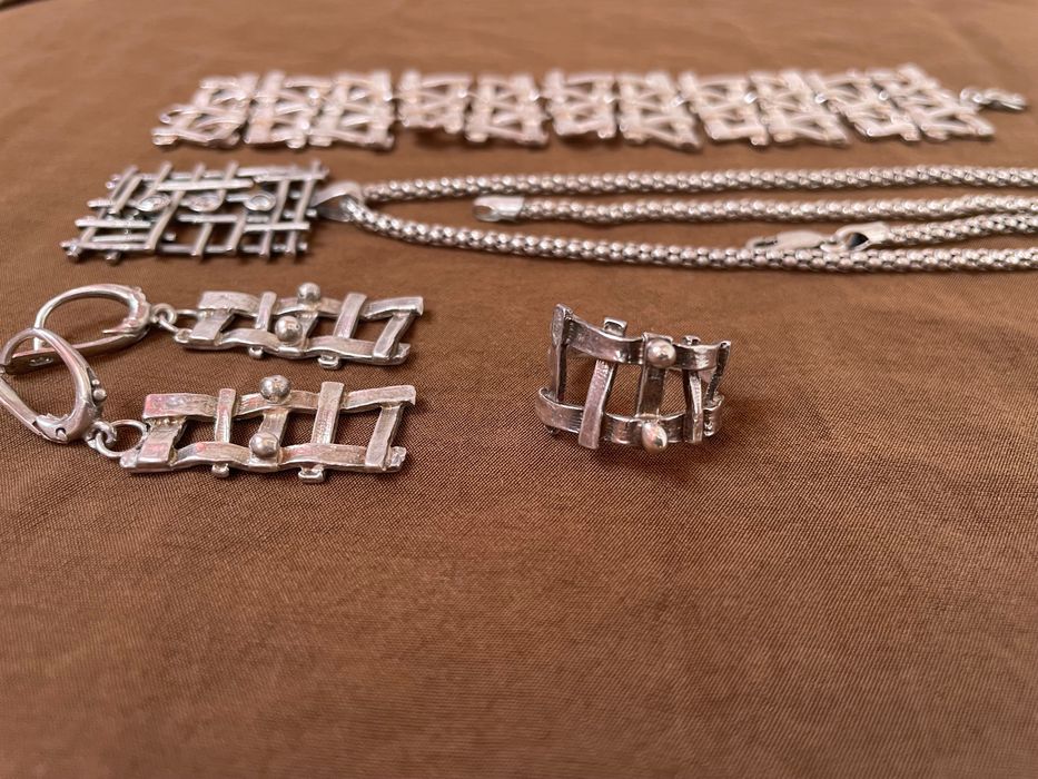 Серебряный комплект 925 пробы (4 предмета)