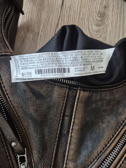 Кафява чанта  Stradivarius естествена кожа