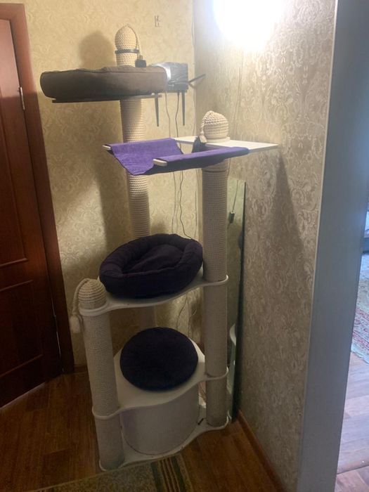 Игровой домик для кошек с диваном