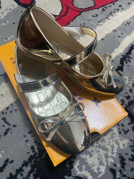 Обувь балетка золото