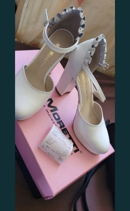 Pantofi piele mireasa nr 36 Nina Moretti