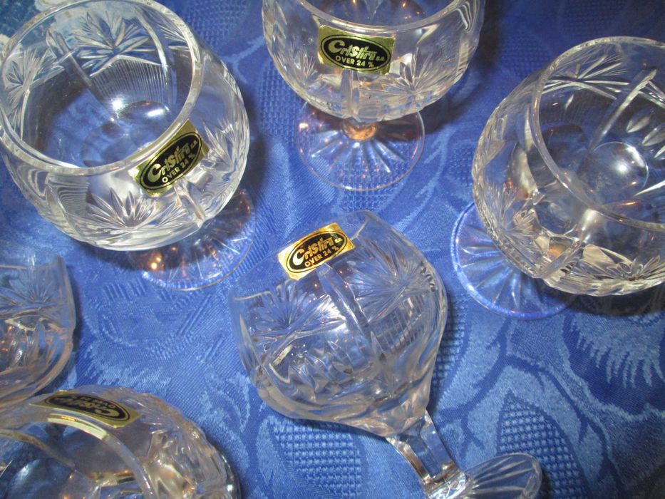 set  6  pahare cristal alb