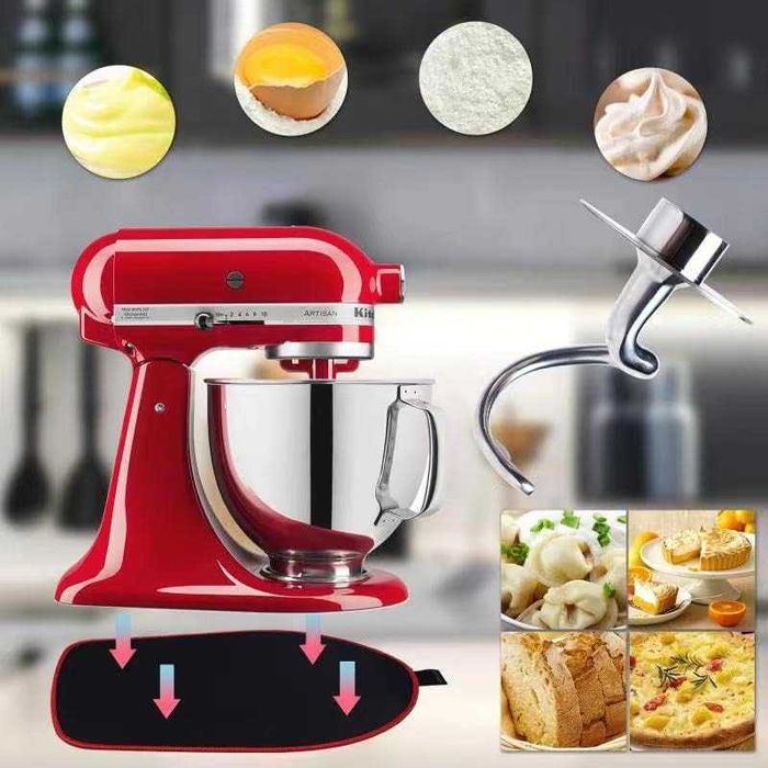 Cârlig de aluat K45DH pentru mixer KitchenAid cu cap înclinat de 4,5-5 litri, din oțel inoxidabil, fără mizerie, potrivit pentru mașina de spălat vase