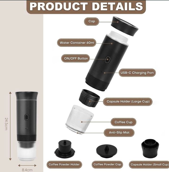 Преносима компактна кафемашина 3 в 1