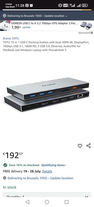 TOTU 15 in 1 USB C Docking Station