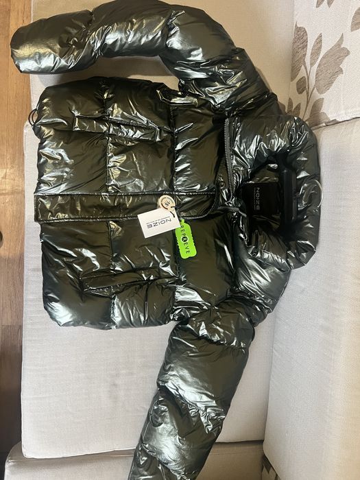 NOIZE Canada пухено яке, зелен металик