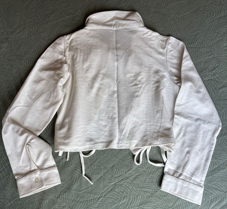 Бяла памучна риза Trendyol