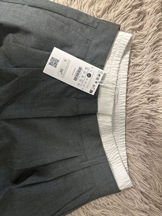 Дънки Манго Mango , сив панталон с ластик Бершка Bershka
