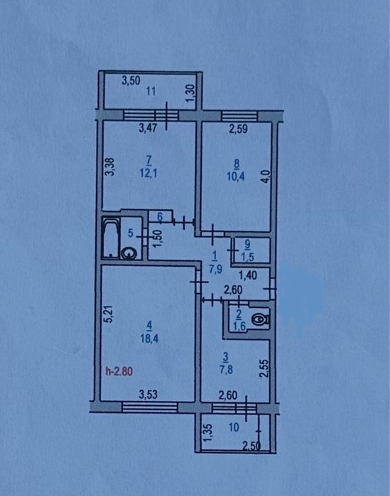 Продается 3-х комнатная квартира