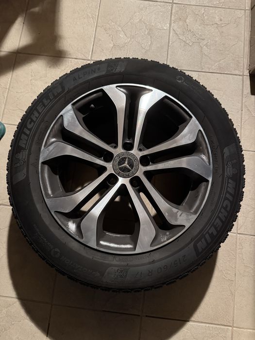 Set roți Mercedes 17, anvelope iarna Michelin 215 60 r17 jante origin ...