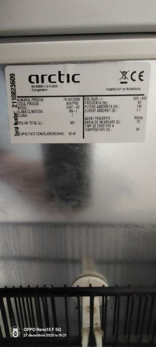 Lada frigorifica Arctic 451L