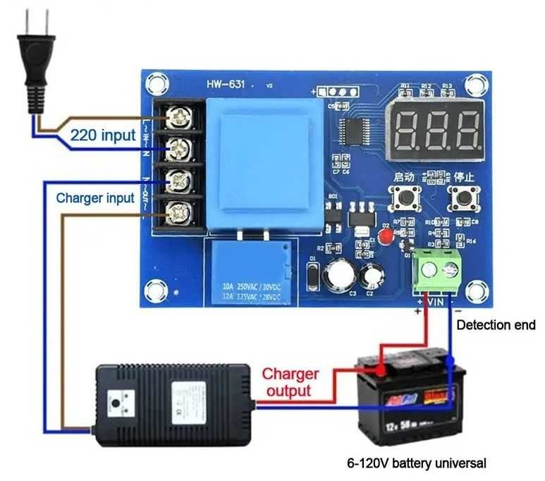 Modul releu incarcare regulator acumulatori baterii 3-120 V
