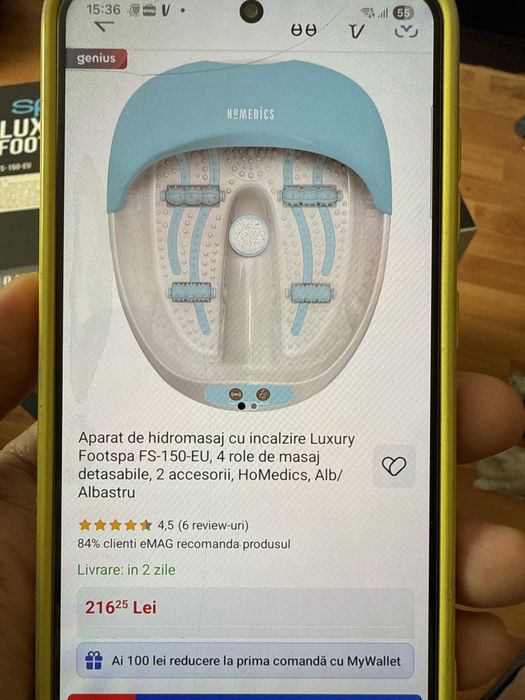 Aparat hidro masaj picioare Homedics foot spa