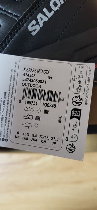 Salomon X Braze MID GTX Goretex туристически обувки маратонки