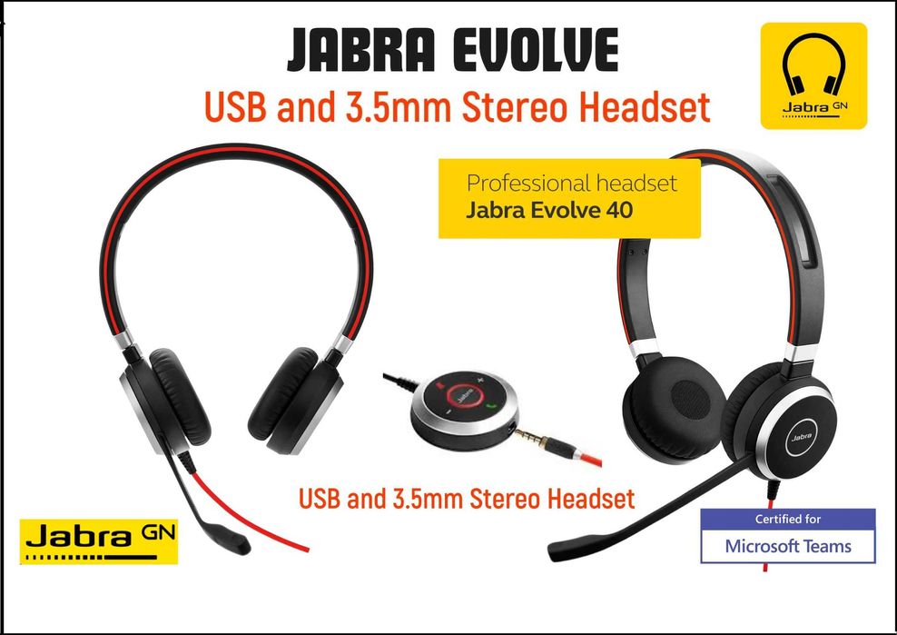 Професионални слушалки Jabra Evolve