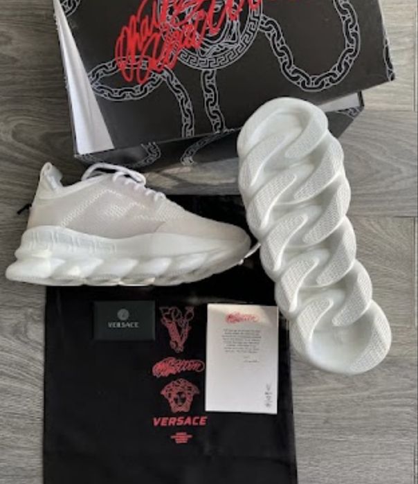 Sneakers versace chain reaction triple white