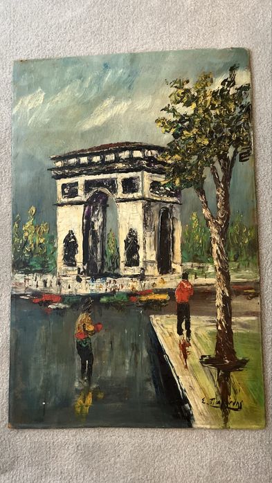Tablou pictură stil impresionist – Arc de Triumf, Paris (50x30 cm)