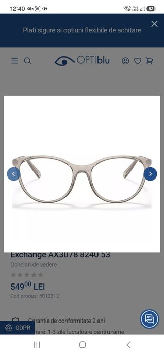 Ochelari Armani  mărimea 53