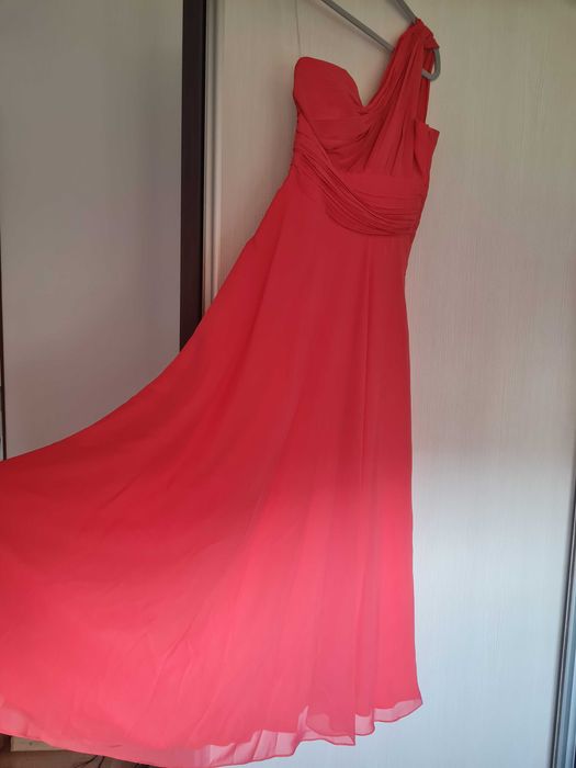 Rochie lunga de ocazie roz/corai