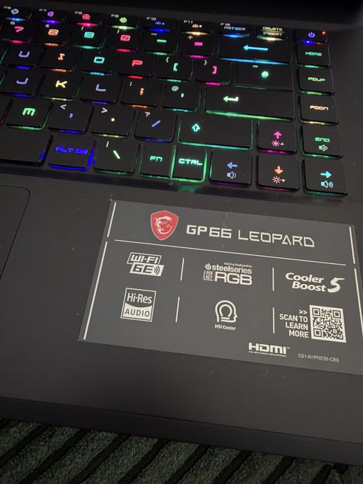 Геймърски Лаптоп MSI GP66 i7 11800 / RTX 3080 / 1Tb / 144Hz