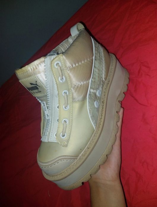 Ghete puma  flatform din piele ecologică