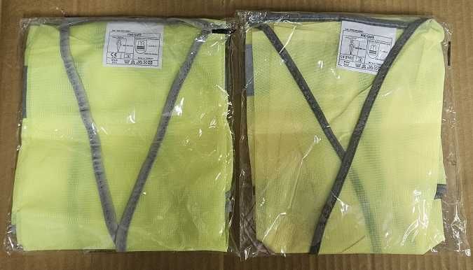 Светлоотразителна жилетка с рефлектираща лента зелена и оранжева НОВА