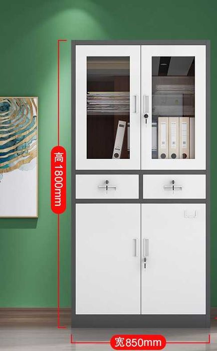 Zanglamaydigan po‘latdan kitob javoni — kuchli metall tokchalar bilan