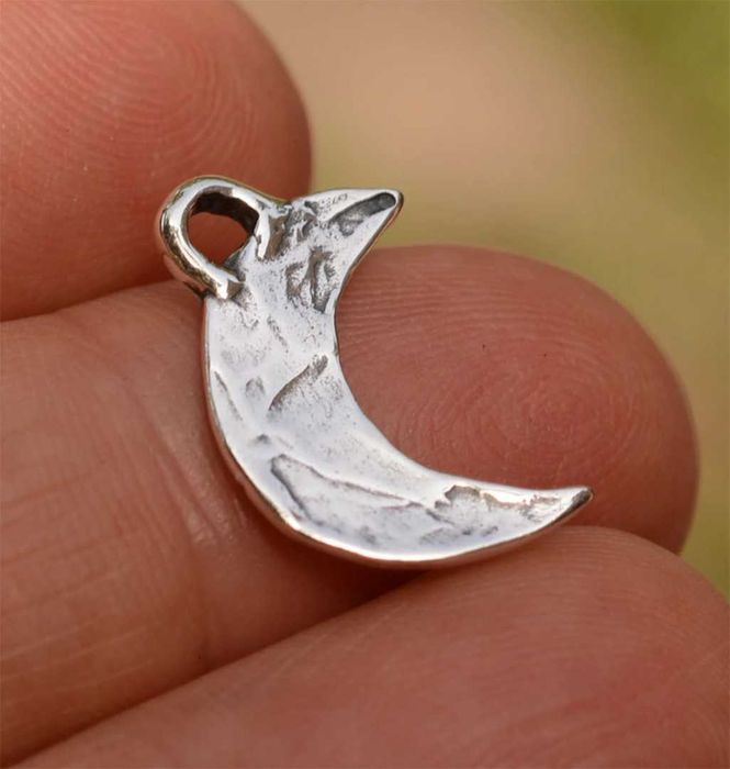 Сребърно бижу 925 – медальон Луна и Звезда, талисман за мечти.