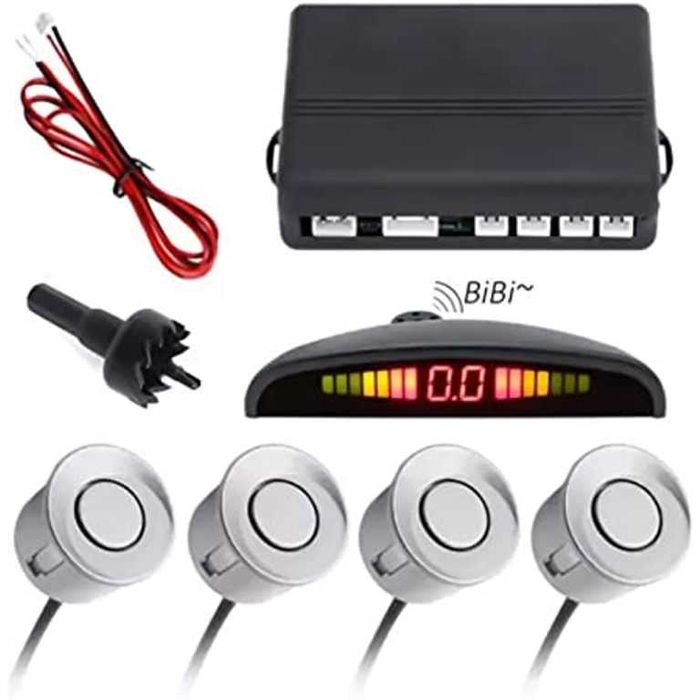 Парктроник Сив с 4 датчика, LCD дисплей и звукова сигнализация*