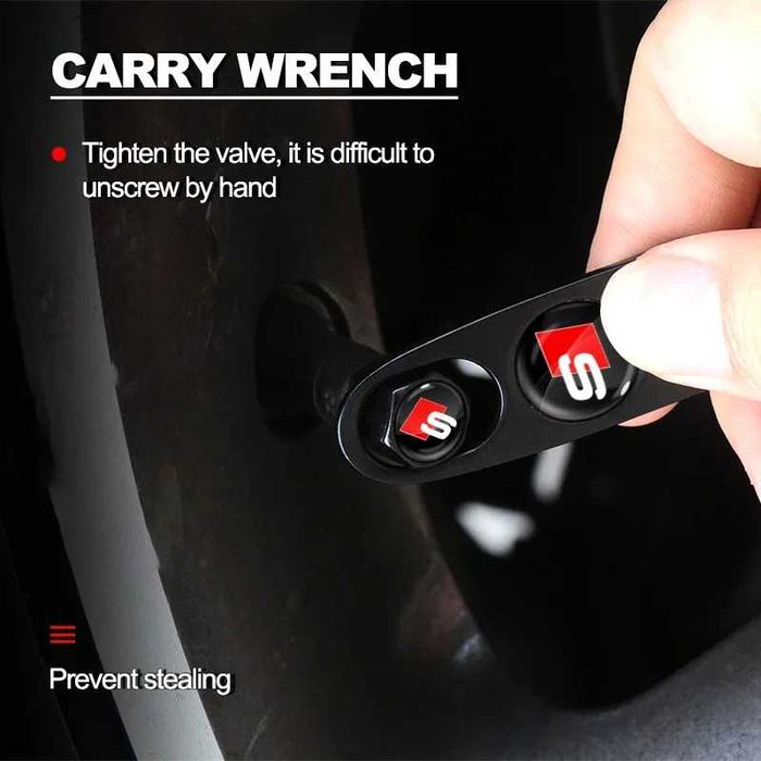 Breloc AUDI BMW Mercedes + 4 capace cu sigla S LINE / M / AMG