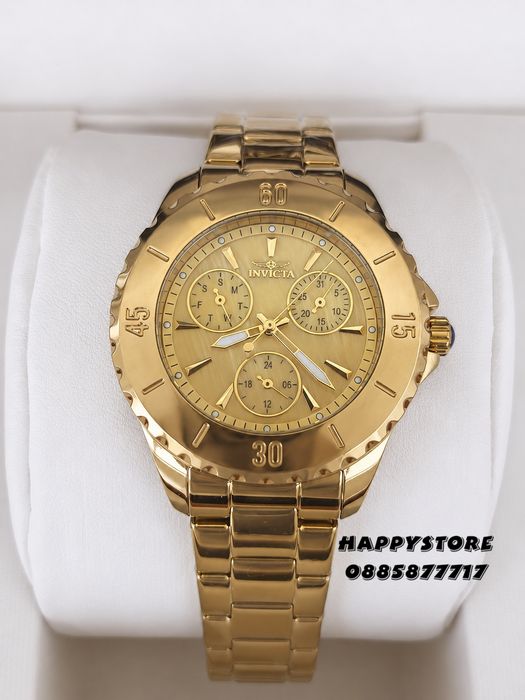 INVICTA Mother of pearl Gold dial 38 mm women, Инвикта нов дамски часовник