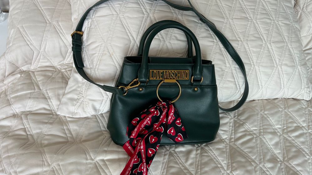 Чанта LOVE MOSCHINO с дълга и къса дръжка, цвят зелен