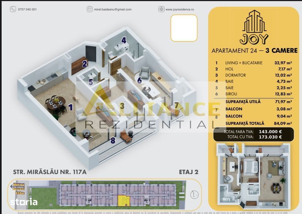 5 Min-Metrou Berceni-3 Camere-Complex Nou
