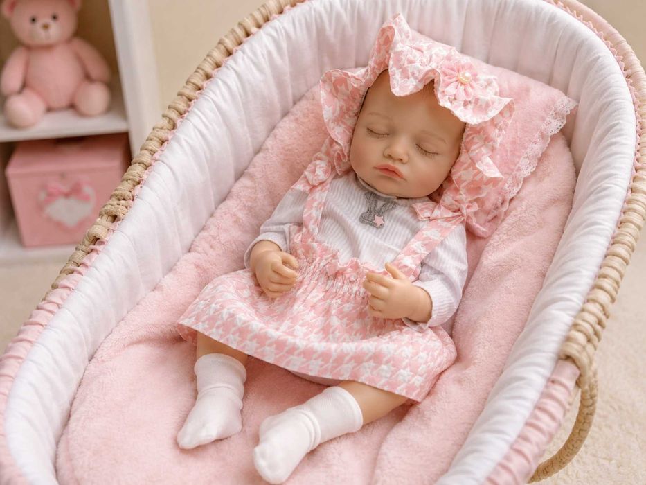 Кукла реборн момиче, реалистична кукла бебе, преродено реборн бебе, Reborn doll 47-48см , спящо бебе