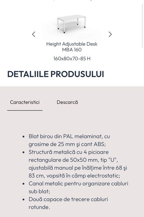 Mese de birou si casetiere de vanzare