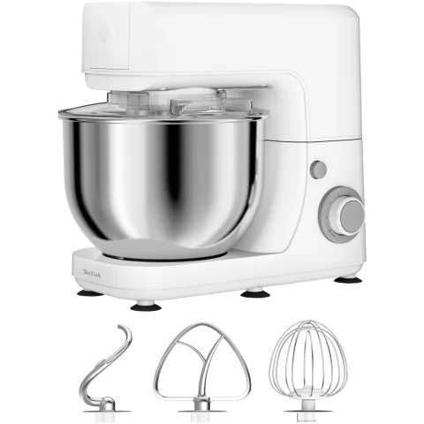 Robot de bucatarie Tefal MasterChef Essential QB150138, 800W, capacitate bol inox 4.8L, 6 trepte de viteza, functie pulse, alb