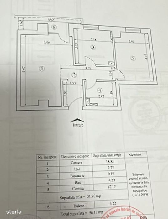 Apartament cu 2 camere, decomandat, Central, 56mp, 145.000 euro
