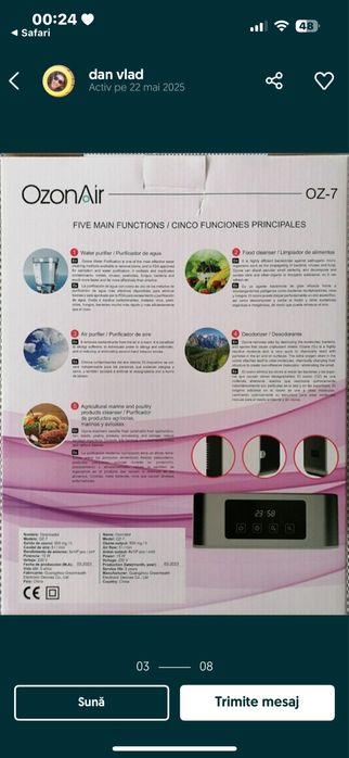 Vand OzonAir model OZ 7