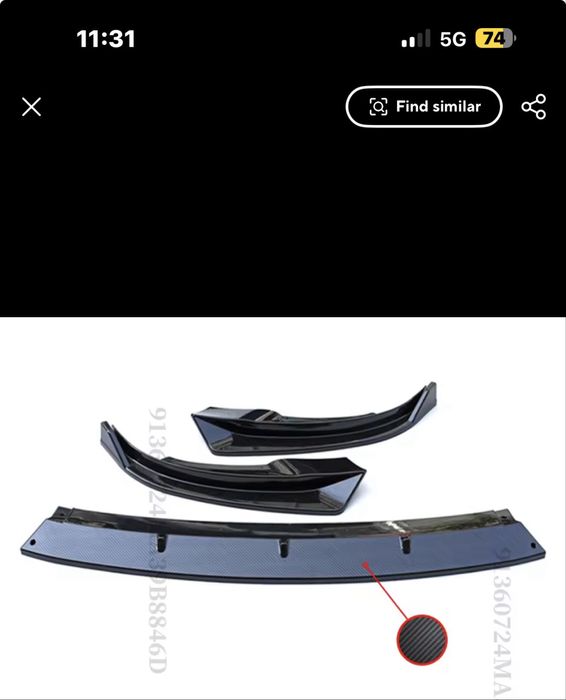 Карбонов Спойлер преден лип тесла модел 3