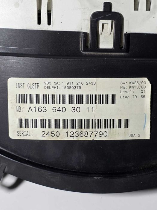 Километраж за Mercedes-Benz ML W163 / Мерцедес МЛ 2001г