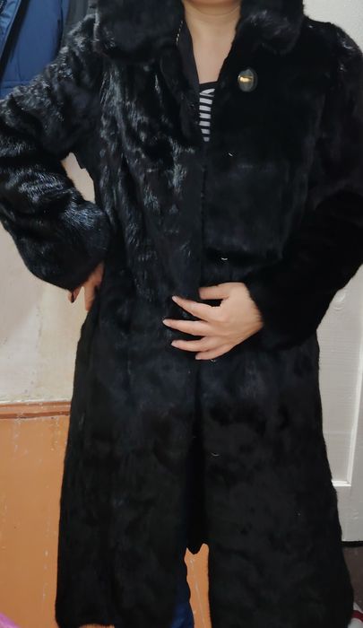 Норковая шуба с капюшоном