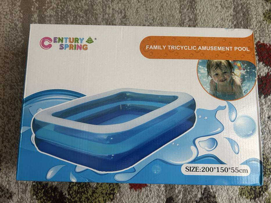 Piscină gonflabilă mare 200x150x55 cm pentru copii și familie