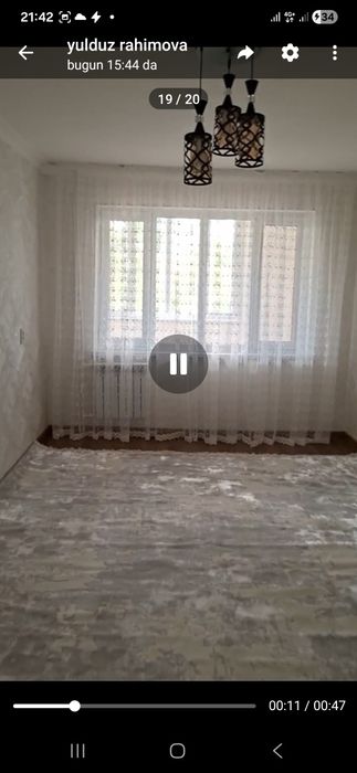 АРЕНДА квартира Чирчик шахрини Центрда жойлашган 2 хонали