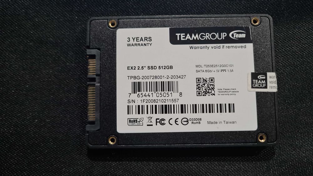 512GB SSD 2.5" на 60 дена работни по здравен статус