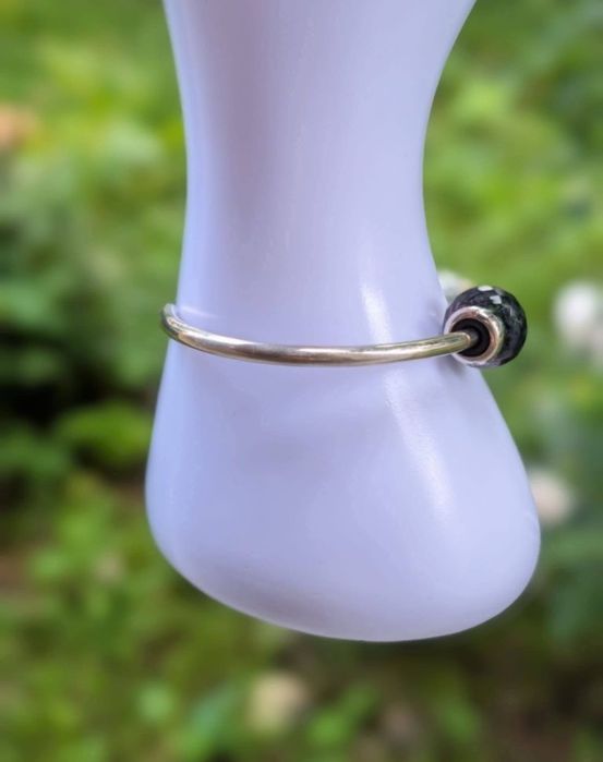 Veche bratara semi fixa din argint de 925, ametist, Trollbeads