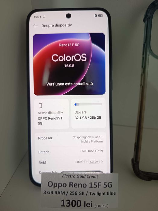 Oppo Reno 15F 5G 8GB RAM/256GB/Twilight Blue/Produs impecabil! ID10735