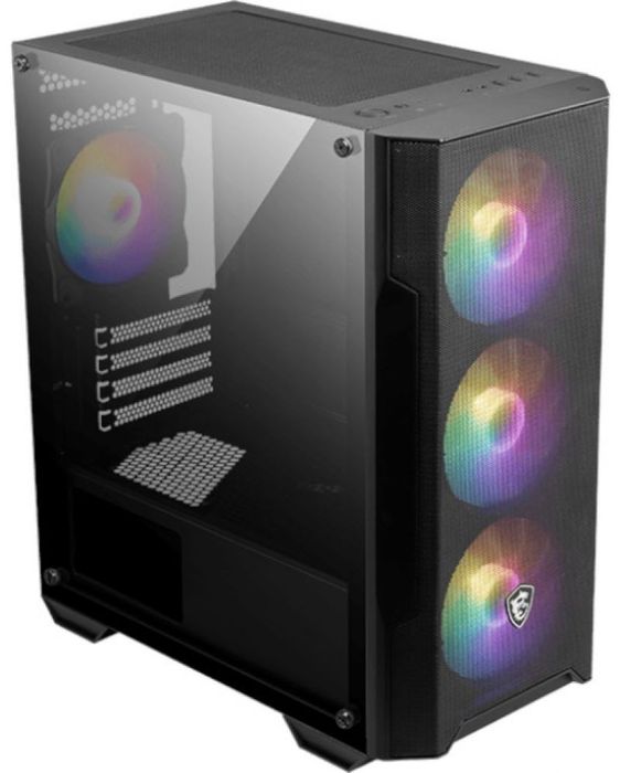 Кутия MSI - MAG FORGE M100A, micro tower, черна/прозрачна