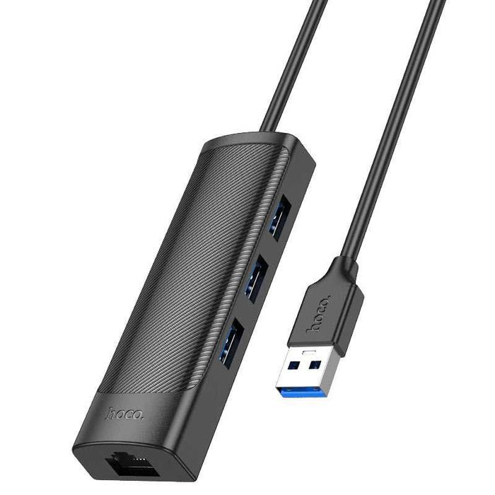 Сетевой Ethernet адаптер переходник HOCO HB42 USB LAN Rj45 + USB 3.0