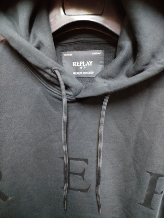 Оригинален суичър REPLAY M , L , XL  нов мъжки худи блуза черен